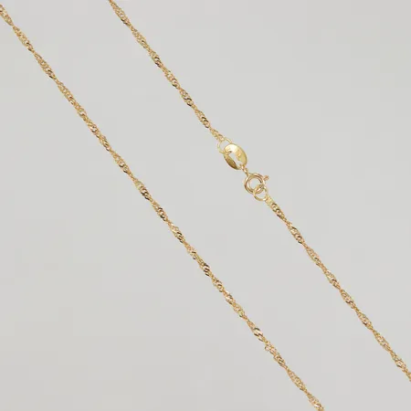 Kedja Singapore 45cm bredd 1,8mm, utländska stämplar, 18K, Vikt: 3,2 g