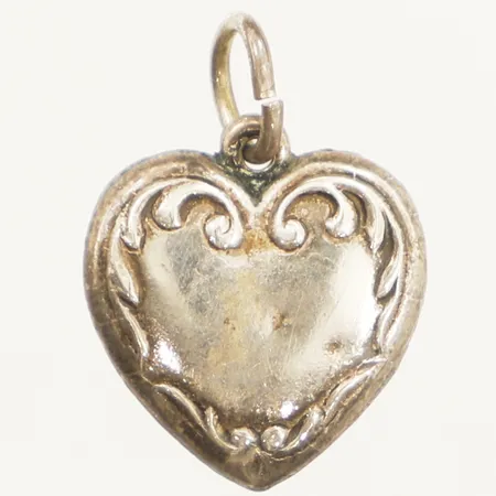 Hänge hjärta längd 20mm bredd 12,3mm bucklig silver 800/1000 Vikt: 0,8 g