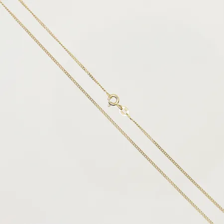 Halskedja pansarlänk 46,5cm bredd 1mm tillv. Guldfynd 18K Vikt: 2,6 g