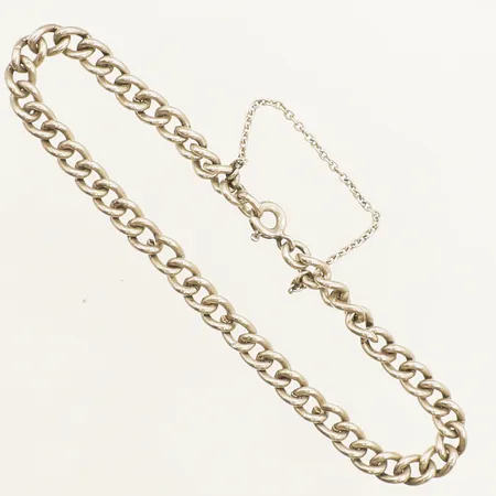 Armband Pansar med säkerhetskedja längd ca 20cm bredd 4,9mm silver Vikt: 11,7 g