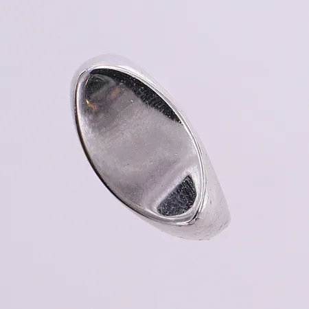 Ring stl:17½ bredd 4,9-10,3mm, reglerbar skena, vit metall