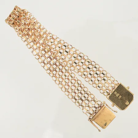 Armband x-länk längd ca 19,5cm, bredd, 14mm, (defekt, sliten), 18K 15,1g 