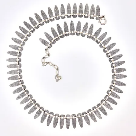 Collier längd 40-46cm, bredd 16,5mm, Silver, Vikt: 26,3 g