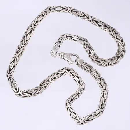 Halskedja kejsarlänk 50,5cm bredd 6mm tillv. Guldfynd silver 925/1000 Vikt: 99 g