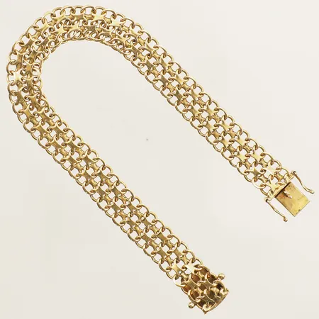 Armband X-länk längd 18,5cm bredd 9,2mm Stockholms Ädelsmide Ab år 1964 18K Vikt: 13,9 g
