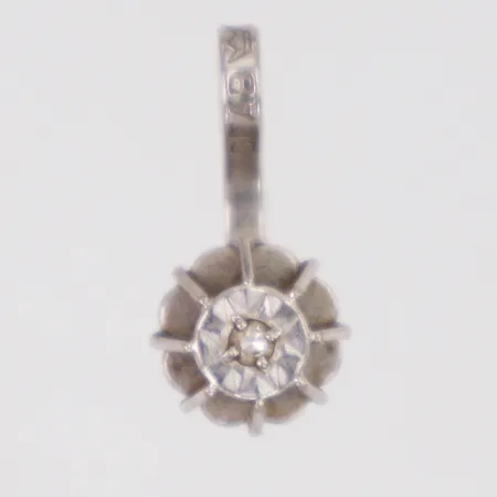 Hänge diamant ca 0,01ct GFAB längd 11mm, vitguld, 18K Vikt: 0,5 g