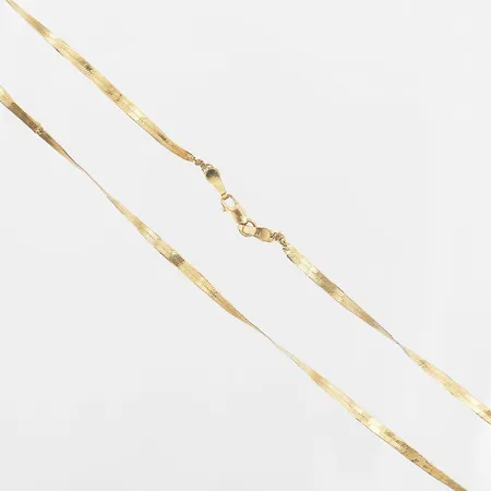 Collier tvinnat längd 46,5cm, bredd 3mm, bucklor, defekta länkar, 14K Vikt: 3,8 g