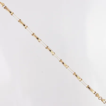 Armband längd 20cm, bredd 4,8mm, repigt, buckligt, 18K Vikt: 10,6 g