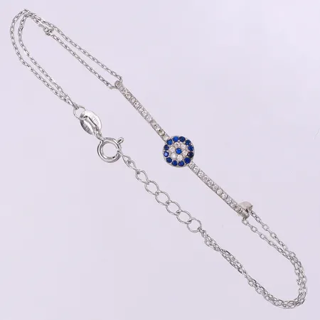 Armband med stenar, längd 16-18,5cm bredd 2-6,8mm, silver 925/1000 Vikt: 2,2 g