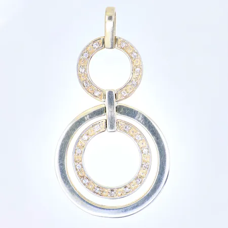 Hänge med vita stenar längd 46mm, 925/1000 Silver, Vikt: 6,7 g