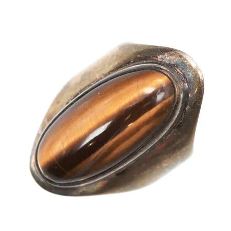 Ring med tigeröga, Stl:15¾925/1000 silver Vikt: 7,3 g