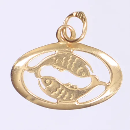 Hänge stjärntecken fiskarna 18x19mm 18K  Vikt: 1 g