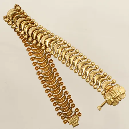 Armband längd 21cm bredd 15mm något defekt länkbit 22K Vikt: 28,5 g