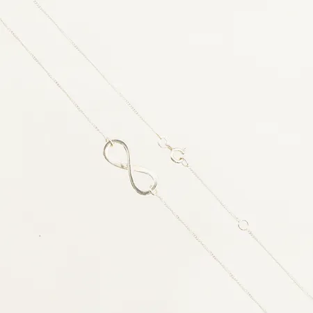 Kedja Pansar längd 42+45cm integrerat hänge evighetstecken bredd 1-9mm silver 925/1000 Vikt: 2,6 g