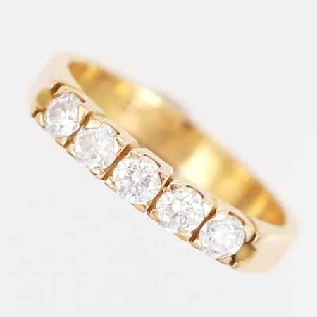 Ring med diamanter 5x0,08ct st:15½ bredd:3mm, 18K Vikt: 2,9 g
