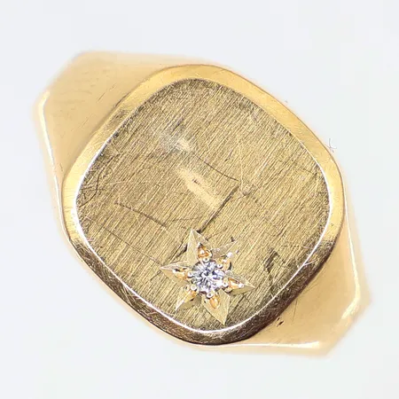 Klackring med diamant ca 0,02ct stl:19, bredd: 3,5-13,2mm, 18K, Vikt: 5,5 g
