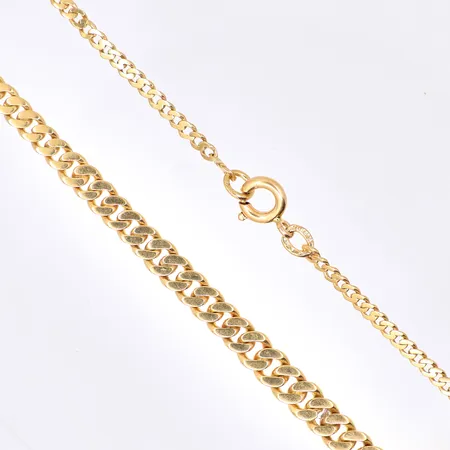Kedja Pansar doserad, längd: 62,5cm bredd: 2-5mm, slitna länkar, 18K, Vikt: 16,2 g