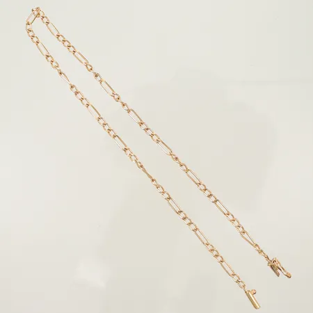 Fotlänk Figaro, längd ca 27cm, bredd, 3mm, 18K, 3,8g 