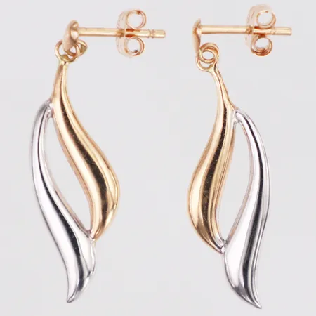 Örhängen tvåfärgade längd 28mm, 18K Vikt: 0,9 g