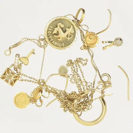Diverse guld udda/defekt 18K Vikt: 9,7 g