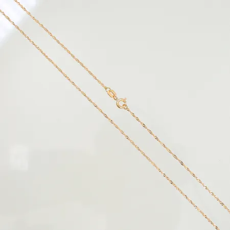 Halskedja Singapore längd 42cm bredd 1mm, 18K 1,3g Vikt: 1,3 g