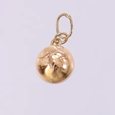 Hänge kula med dekor, längd 18,2mm bredd 9mm. mindre bucklor. 18K Vikt: 0,9 g