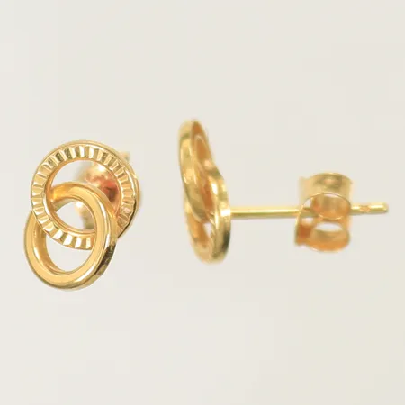Ett par örhängen 4 ringar, 6x8mm, Guldfynd, 18K 0,6g 