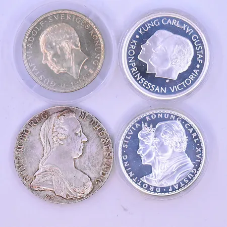 Diverse mynt silver 925/1000. Vikt: 100,3 g