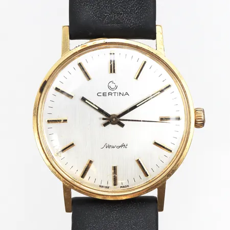Herrur Certina New Art 18K, 33,5mm, manuell, boettnr:851 3510.68, gravyr, slitet läderband, inga tillbehör