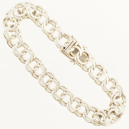 Armband Bismarck längd 19cm bredd 10mm Jo-Ans Guld AB år 1982 silver 830/1000 Vikt: 22,7 g