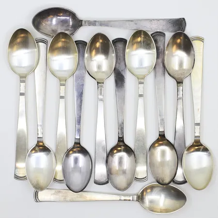 12 Teskedar Rosenholm 11cm silver 830/1000 Vikt: 136,4 g