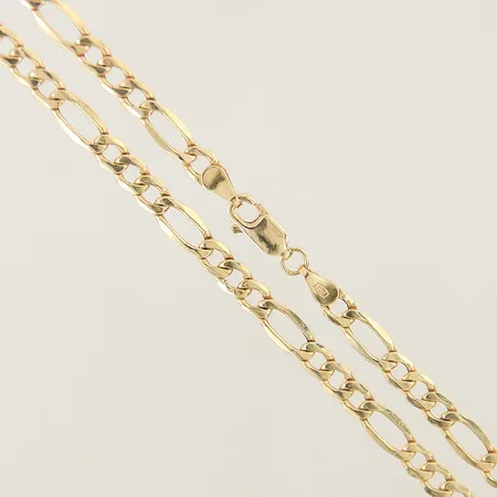 Kedja Figaro längd 45,5cm bredd 4,4mm ihålig 18K Vikt: 5,6 g
