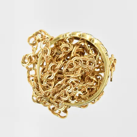 Diverse defekt guld med stenar, 18K. Vikt: 9,4 g