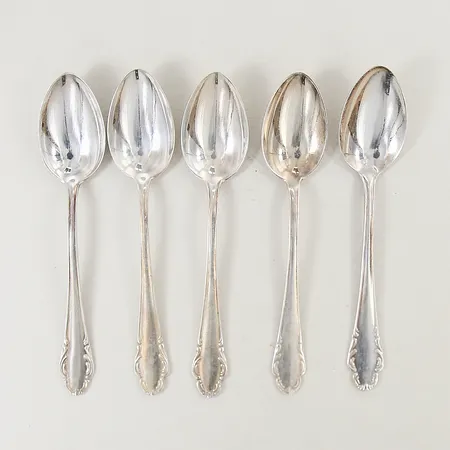 5 Kaffeskedar Haga 12,5cm silver 830/1000 Vikt: 73,6 g