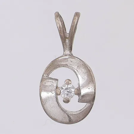 Hänge vit sten 18mm, 830/1000 silver Vikt: 1 g
