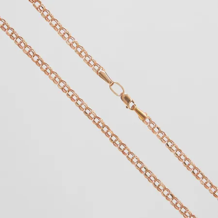 Collier Bismarck längd: 49,5cm, bredd: 3,5mm, skeva länkar, roséguld, 14K Vikt: 3,4 g