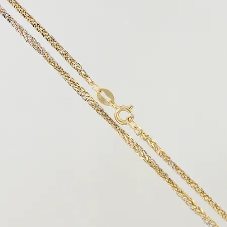 Kedja Rävsvans längd 51cm bredd 1,1mm skeva länkbitar tvåfärgad 18K  Vikt: 3,6 g