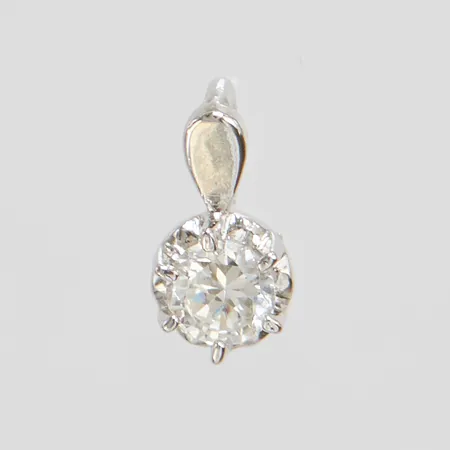 Hänge med vit sten 10,5x5,6mm, silver 835/1000 Vikt: 0,6 g