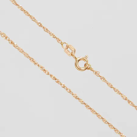 Kedja Singapore längd: 41,7cm, bredd: 1,4mm, GHA, 18K Vikt: 1,8 g