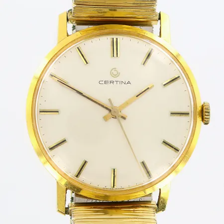 Herrur Certina 18K Ø34mm manuell, flexlänk i stål, gravyr Vikt: 0 g
