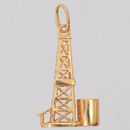 Hänge oljeborrtorn 30mm, 18K Vikt: 3,9 g