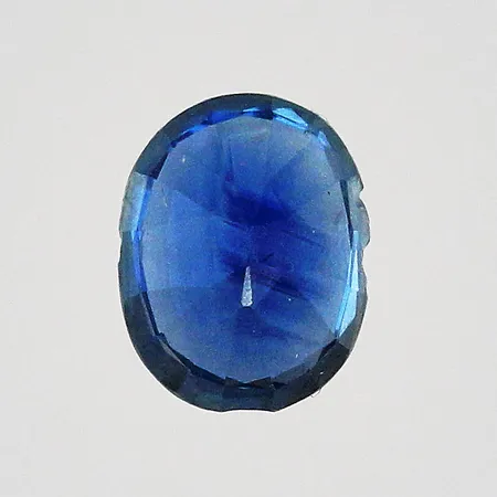Lös sten safir ca 1x1,24ct syntetisk naggad 