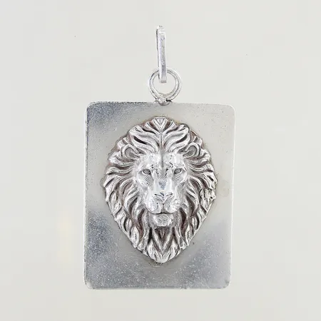 Hänge med motiv av lejon 70x39mm ögla i behov av lödning silver 925/1000 Vikt: 41,8 g