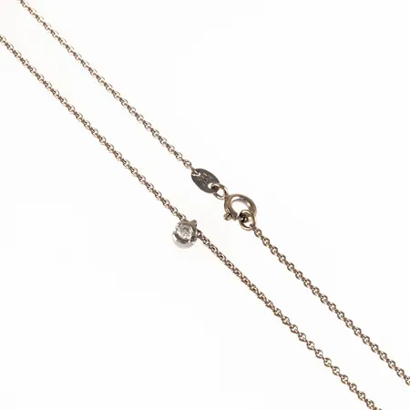 Collier Stjärnringen Dione med en briljantslipad diamant 0,07ct TW(F-G)/vs hängets mått 3,9x5,2mm, rund ankarkedja längd 44cm bredd 1,3mm, kedja i behov av rodiering, vitguld 18K 3,0g.