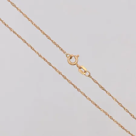 Kedja Singapore längd 37cm bredd 1,3mm, 18K Vikt: 1,2 g