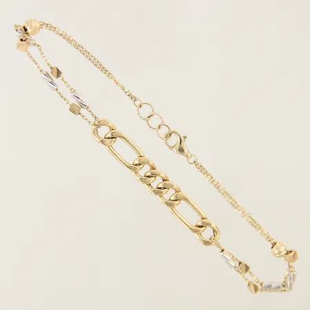 Armband Ankar längd 18,5cm bredd 1,6-5,7mm vitguldsdetaljer 18K Vikt: 3,4 g