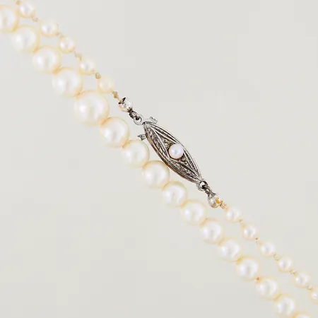 Pärlcollier doserad med 85st odlade pärlor Ø3-7mm längd 47,5cm silverlås med odlad pärla silver 835/1000 Vikt: 0 g