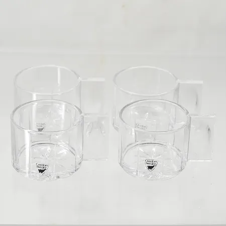 4 punschmuggar/kaffekoppar Orrefors modell Hotto, formgivare Lena Bergström, höjd ca 5cm, Ø6½cm, glas. Vikt: 0 g