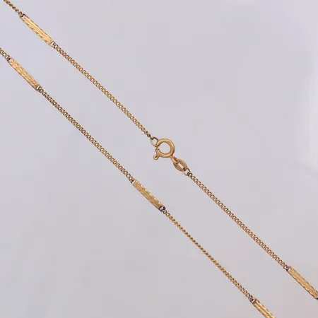 Kedja Pansar/stav längd 45,5cm bredd 1,4-2,1mm, importstämpel, 18K Vikt: 4,8 g