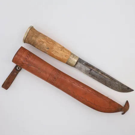 Kniv made in Finland trä & läder 26,5cm